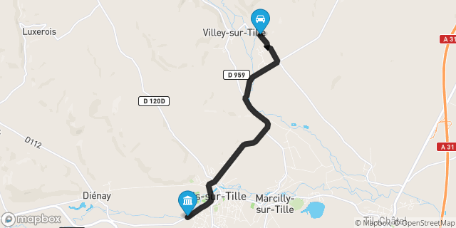 Itinéraire vers Is-sur-Tille