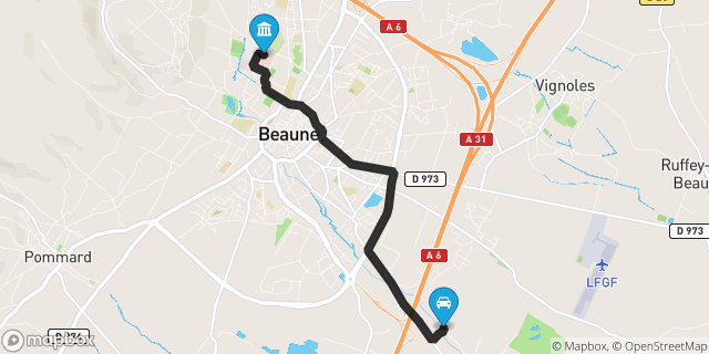 Itinéraire vers Beaune