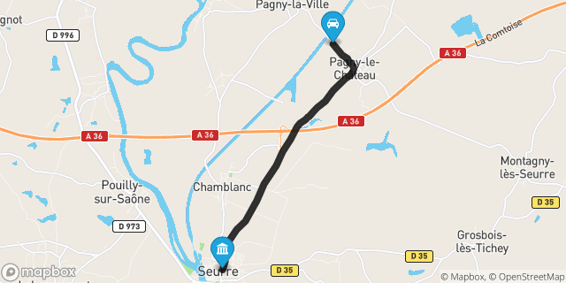 Itinéraire vers Seurre