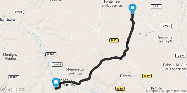 Itinéraire vers Venarey-les-Laumes