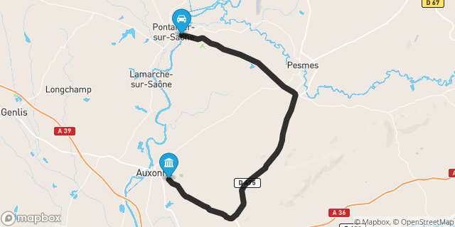 Itinéraire vers Auxonne
