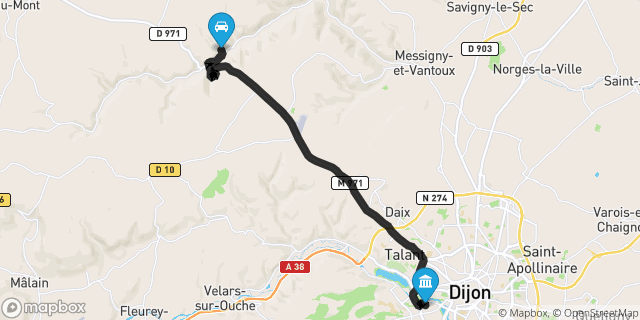 Itinéraire vers Dijon
