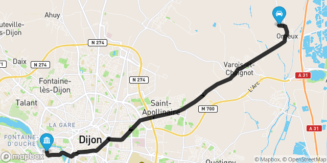 Itinéraire vers Dijon