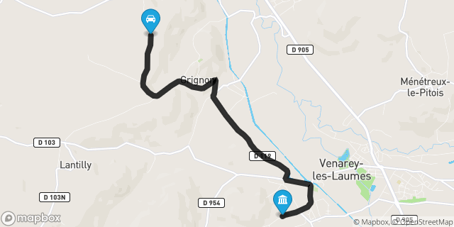 Itinéraire vers Venarey-les-Laumes