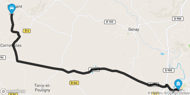 Itinéraire vers Semur-en-Auxois