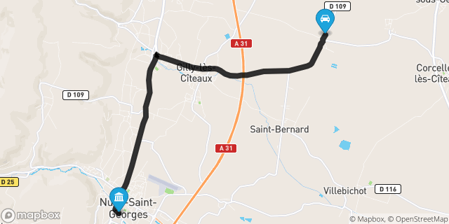 Itinéraire vers Nuits-Saint-Georges