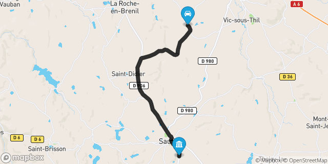 Itinéraire vers Saulieu
