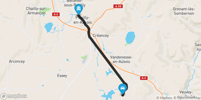 Itinéraire vers Pouilly-en-Auxois