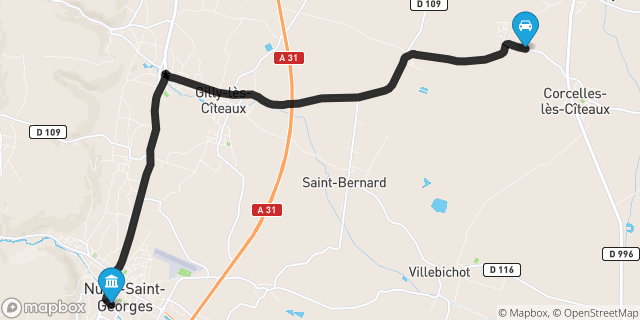 Itinéraire vers Nuits-Saint-Georges