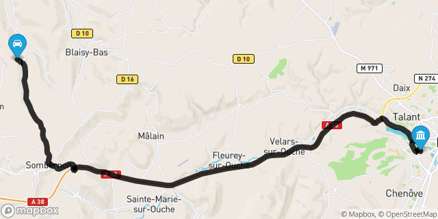 Itinéraire vers Dijon