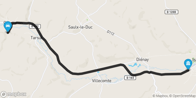 Itinéraire vers Is-sur-Tille