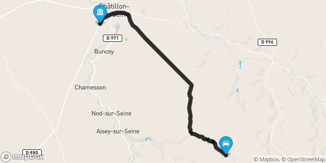 Itinéraire vers Châtillon-sur-Seine