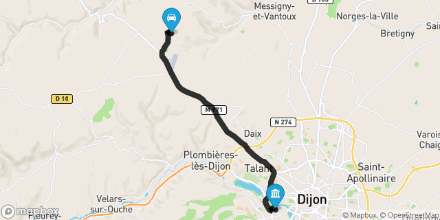 Itinéraire vers Dijon
