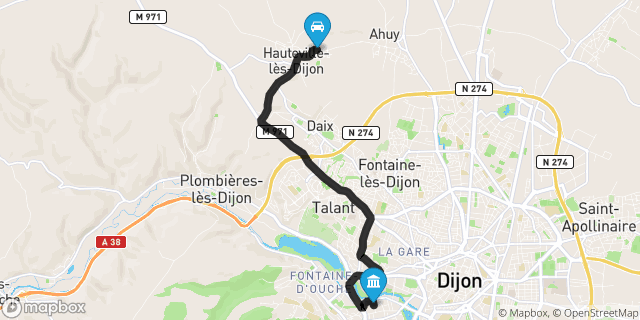 Itinéraire vers Dijon