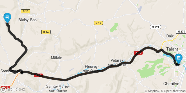 Itinéraire vers Dijon