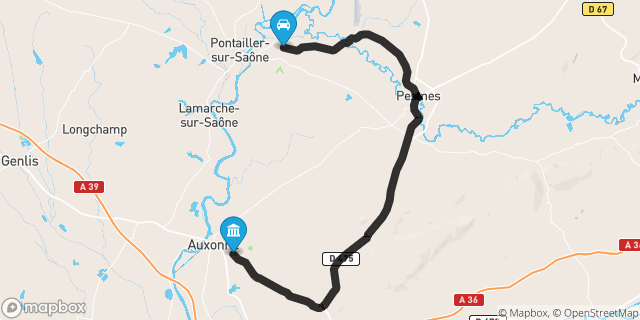 Itinéraire vers Auxonne