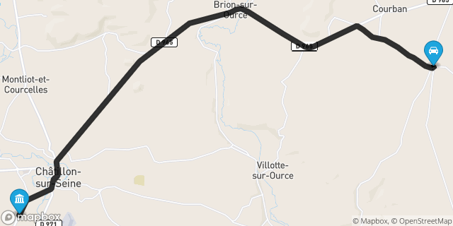 Itinéraire vers Châtillon-sur-Seine