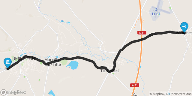 Itinéraire vers Is-sur-Tille
