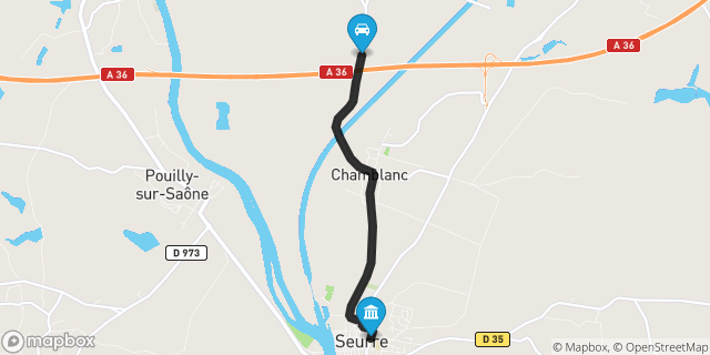 Itinéraire vers Seurre
