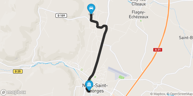 Itinéraire vers Nuits-Saint-Georges