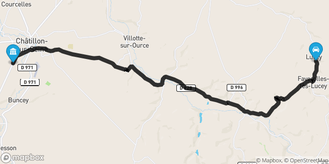 Itinéraire vers Châtillon-sur-Seine