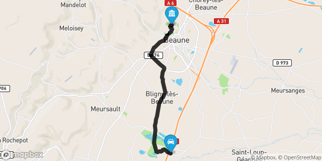 Itinéraire vers Beaune