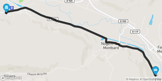 Itinéraire vers Montbard
