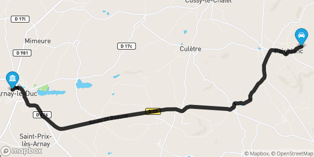 Itinéraire vers Arnay-le-Duc
