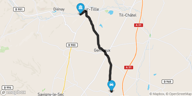 Itinéraire vers Is-sur-Tille