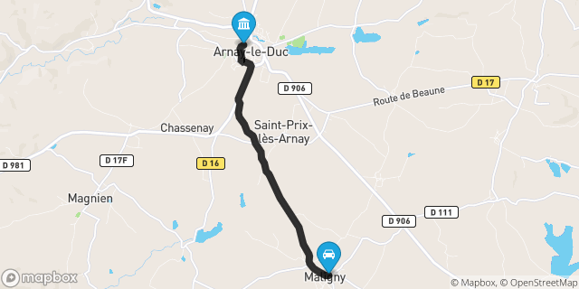 Itinéraire vers Arnay-le-Duc