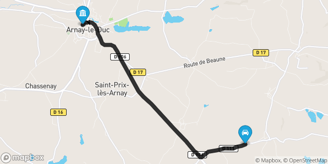 Itinéraire vers Arnay-le-Duc