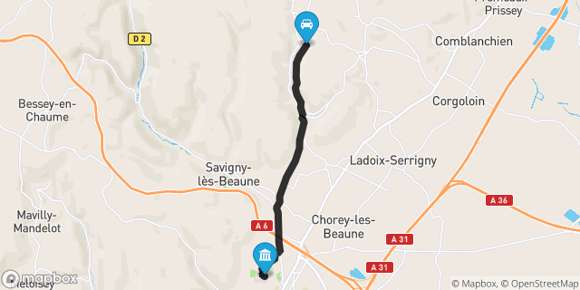 Itinéraire vers Beaune