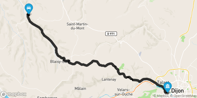 Itinéraire vers Dijon