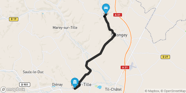 Itinéraire vers Is-sur-Tille