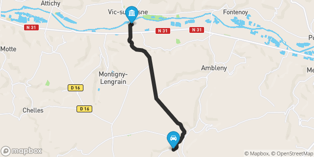 Itinéraire vers Vic-sur-Aisne