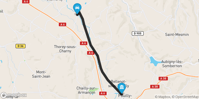 Itinéraire vers Pouilly-en-Auxois