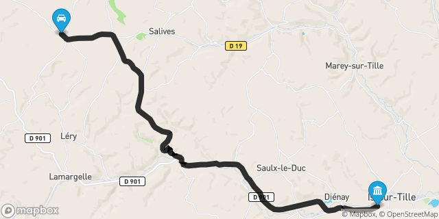 Itinéraire vers Is-sur-Tille