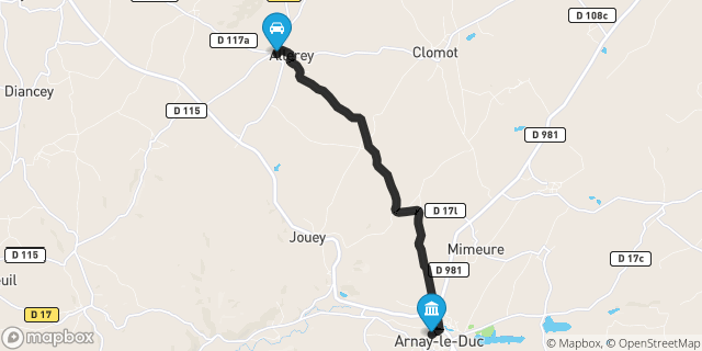 Itinéraire vers Arnay-le-Duc