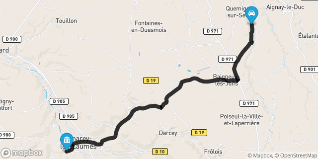 Itinéraire vers Venarey-les-Laumes