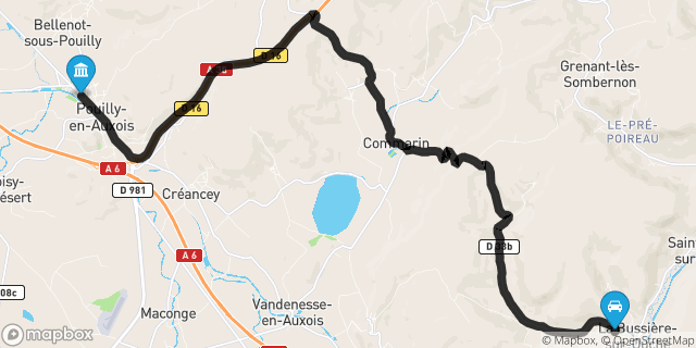 Itinéraire vers Pouilly-en-Auxois