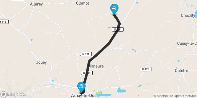 Itinéraire vers Arnay-le-Duc