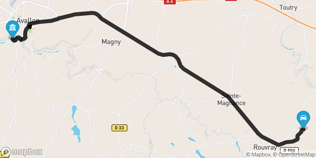 Itinéraire vers Avallon