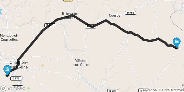 Itinéraire vers Châtillon-sur-Seine