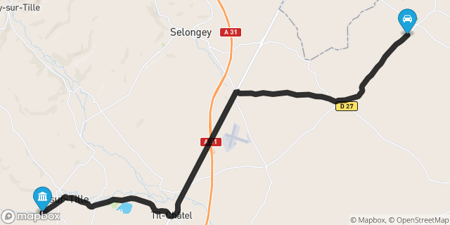 Itinéraire vers Is-sur-Tille