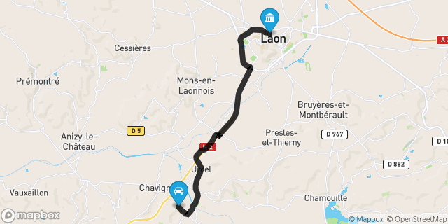 Itinéraire vers Laon