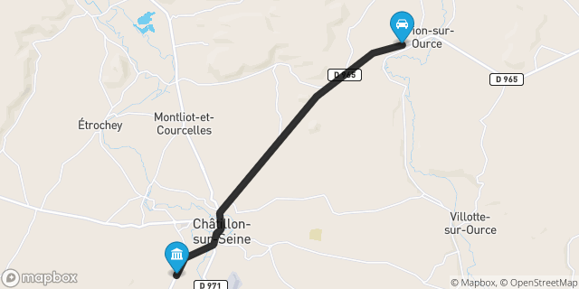 Itinéraire vers Châtillon-sur-Seine