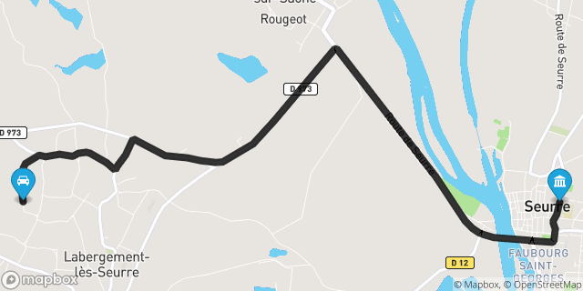 Itinéraire vers Seurre