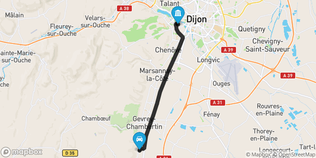 Itinéraire vers Dijon