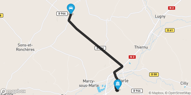 Itinéraire vers Marle