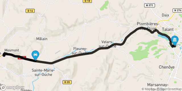 Itinéraire vers Dijon